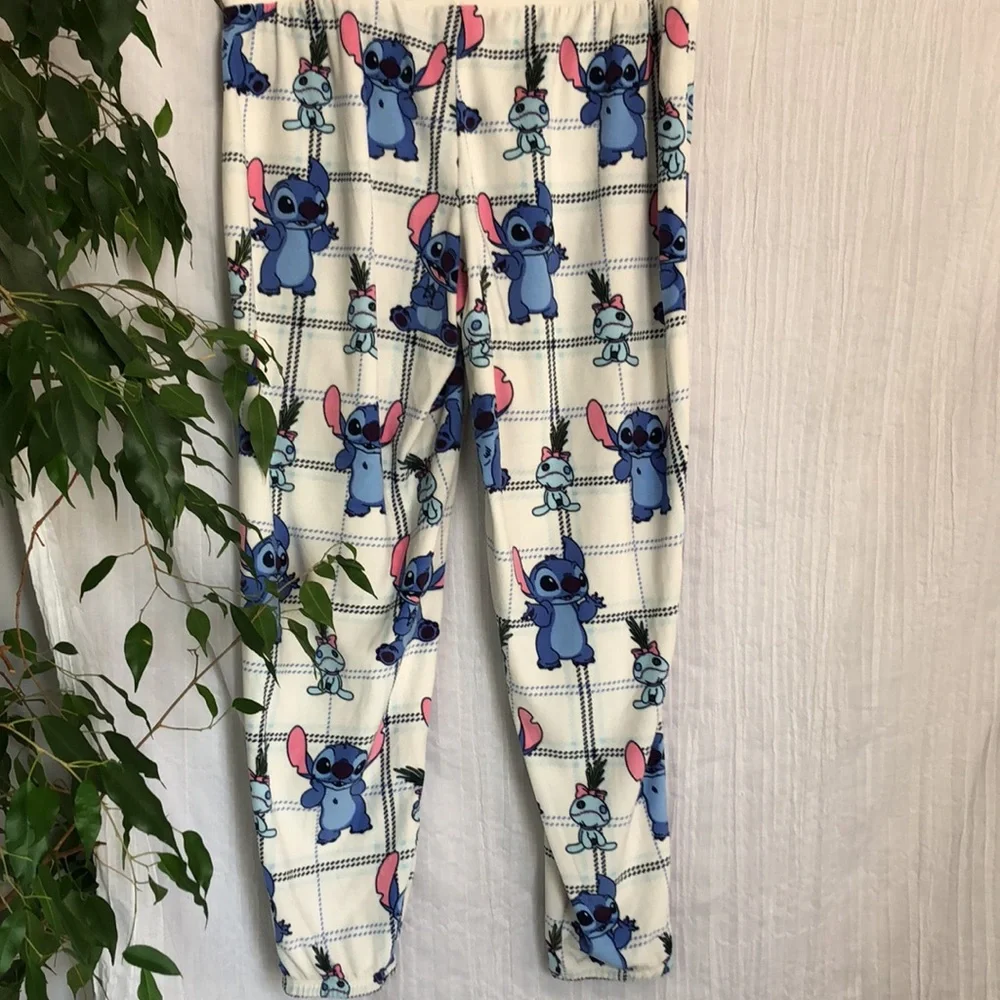 DISNEY STITCH size large unisex super soft pajama loungewear pants w/ elastic - Picture 7 of 12